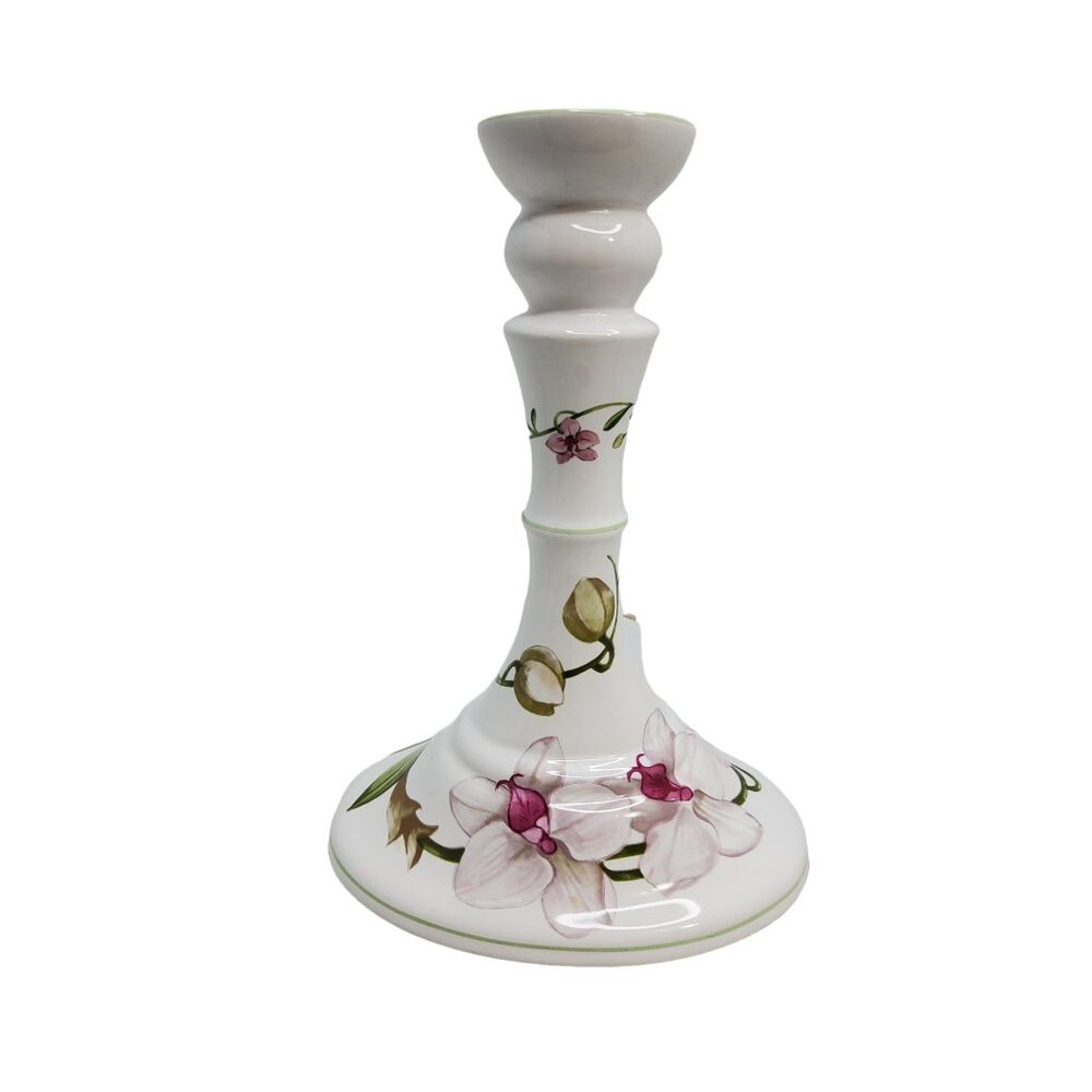 vintage porta raul'da bernado porcelain floral design candle holder
